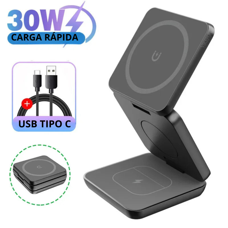 IPHONEPOWER™ CARGADOR INALAMBRICO 3 EN 1